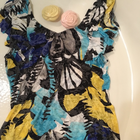 INC / Shirt Sleeveless / Blu Blk Gray wild Medium - Picture 2 of 8